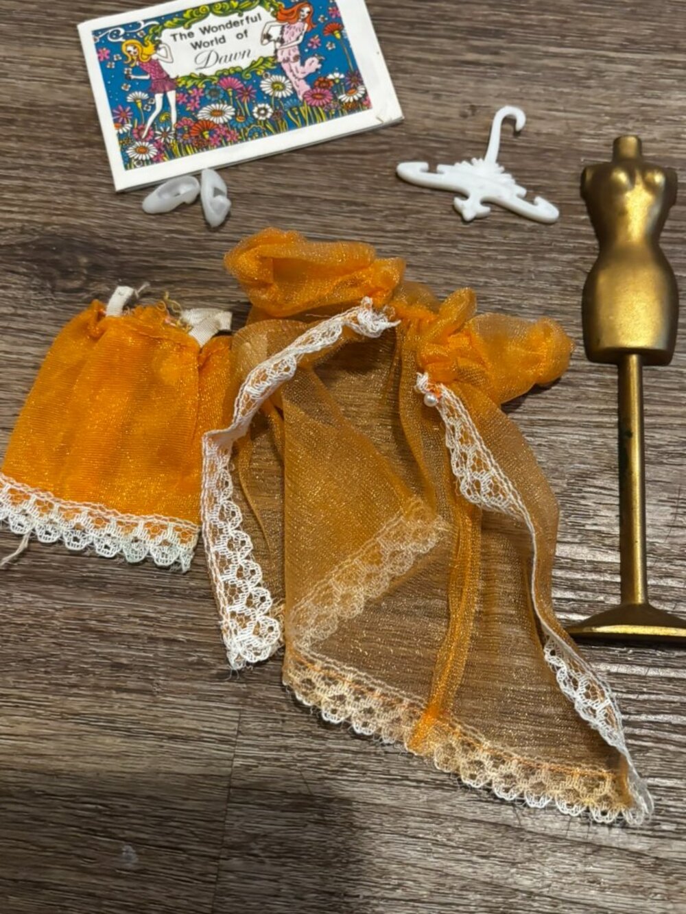Topper Dawn doll clothes Midnight Lace 725 light orange